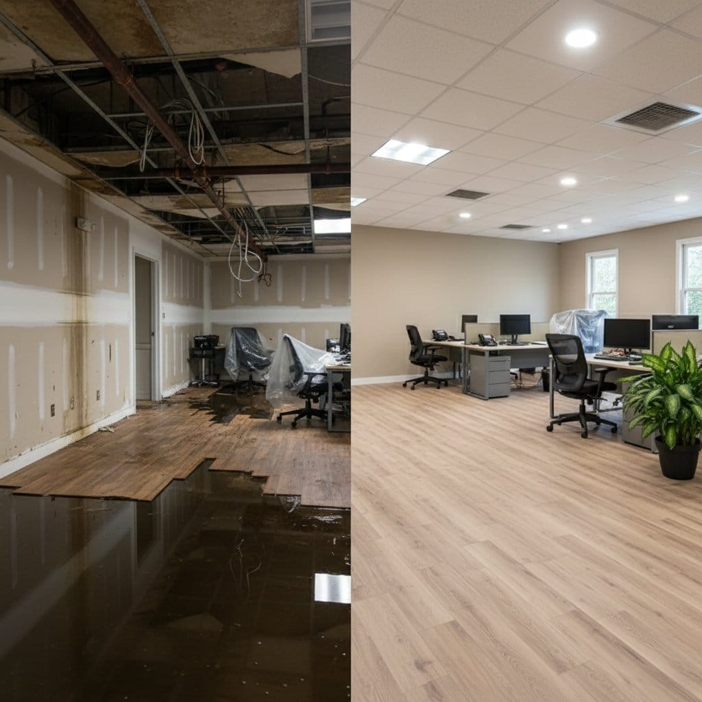 Structural Drying & Dehumidification restoration β commercial office space of commercial property in Paramus, NJ
